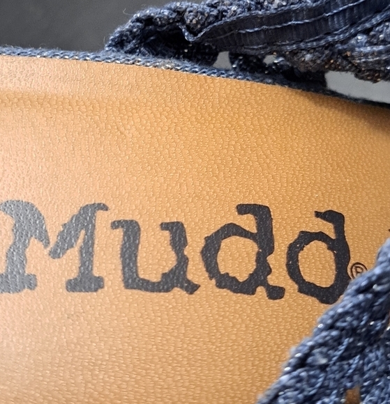 Mudd Blue Perforated Cork Wedge Sandal    Size 8.5 - Picture 9 of 13